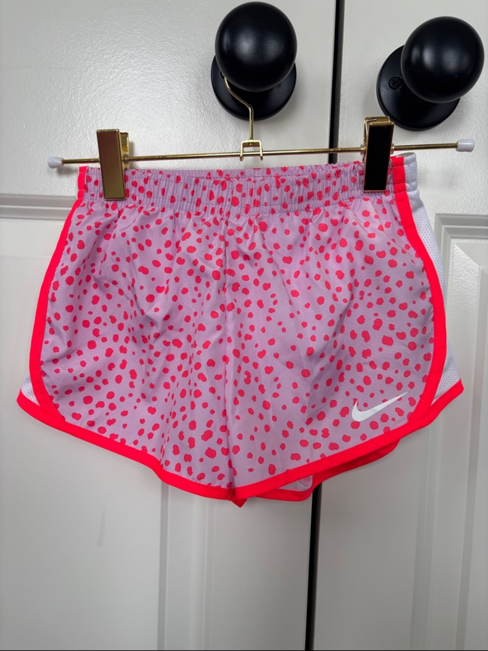 Nike Pink Dot Athletic Shorts with Neon Trim